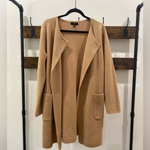 J. Crew women’s camel long open cardigan sz S